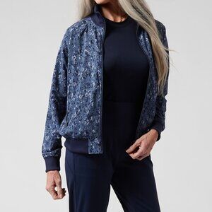 NWT Athleta Brooklyn Bomber Jacket II in Capitivate Chrome XS